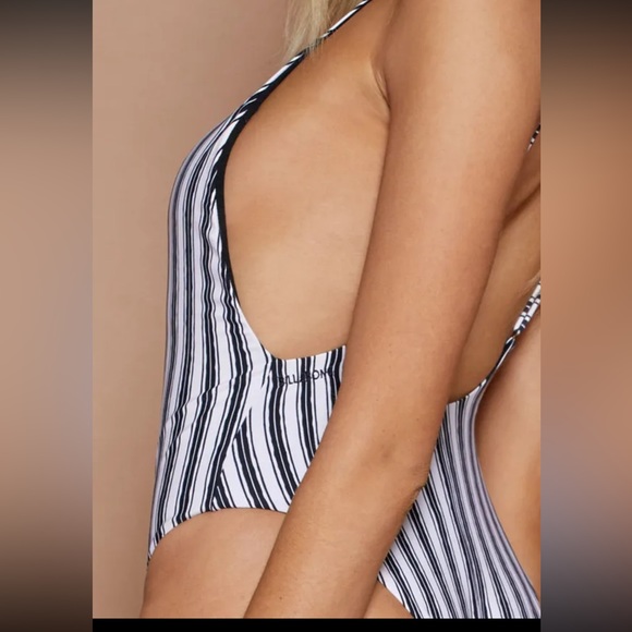 Billabong Black and White Striped One Piece Swimsuit - Picture 5 of 12